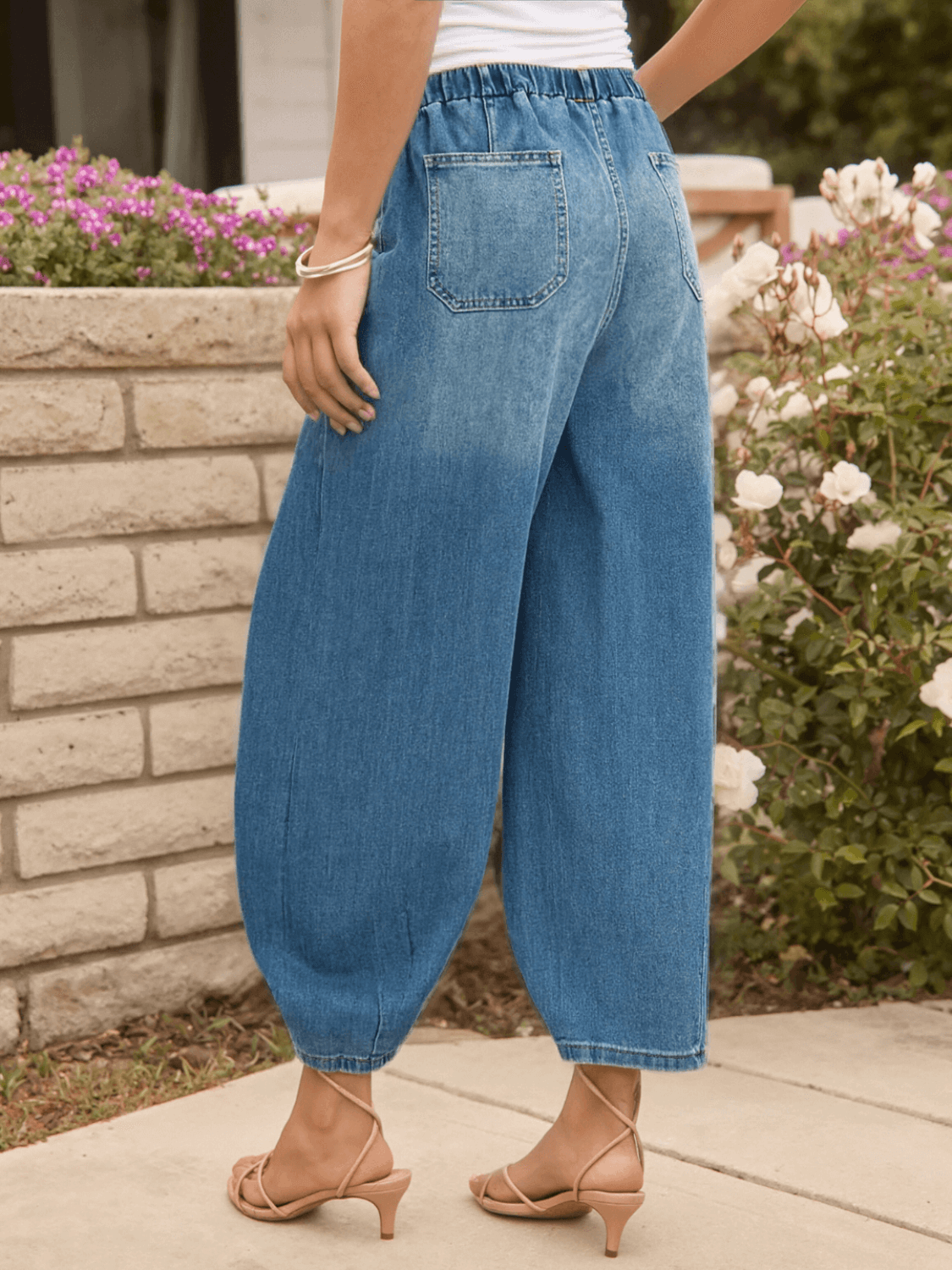 Teien Rigid Pintuck Barrel Jeans - blue