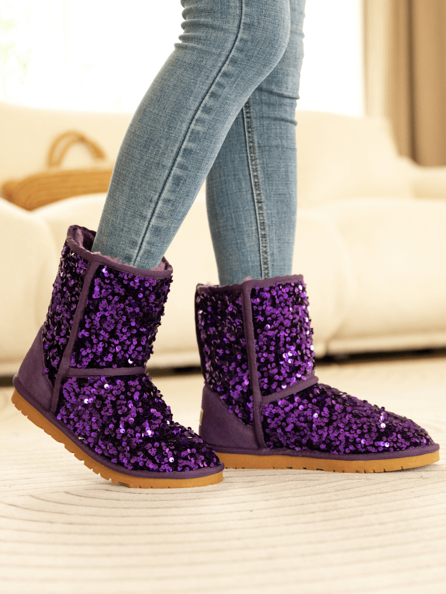 Purple top sequin uggs