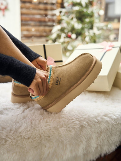 Smaibulun Ugg | Tassie X Tasman Platform Slipper Boot - taupe