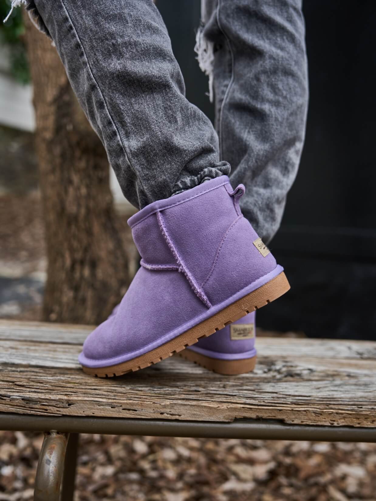 SMAIBULUN Ugg | Faux Fur-Lined Classic Short Ugg Boots - lavender