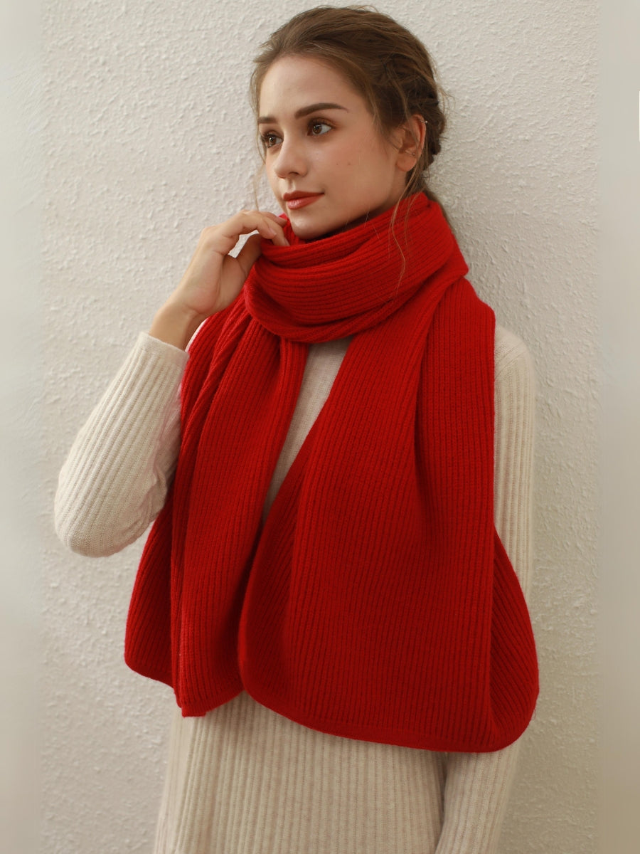 Arielle Cashmere blend Thread Scarf - Red