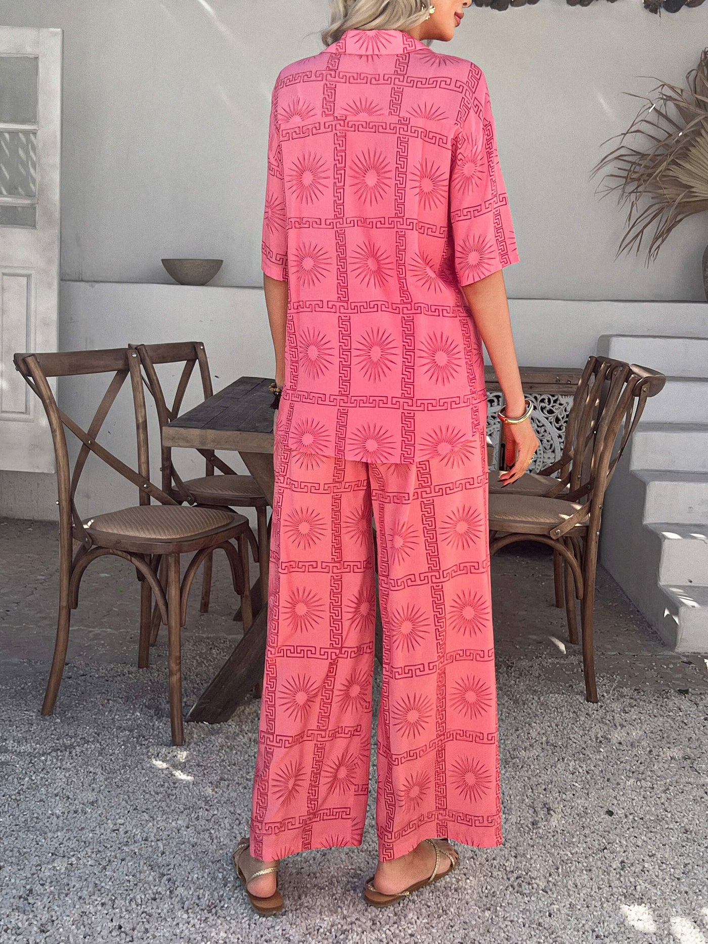 Bohemia Inspired Loungewear Matching Sets - pink