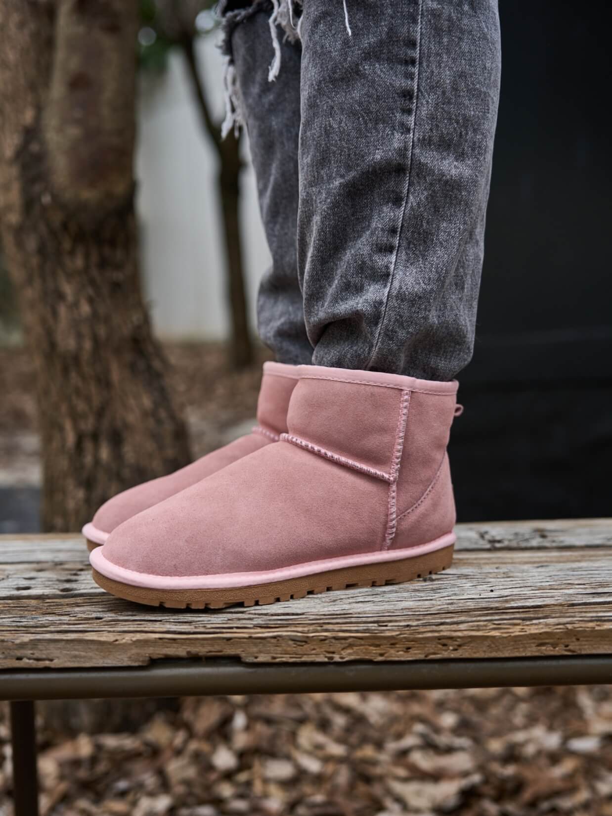 SMAIBULUN Ugg | Faux Fur-Lined Classic Short Ugg Boots - pink