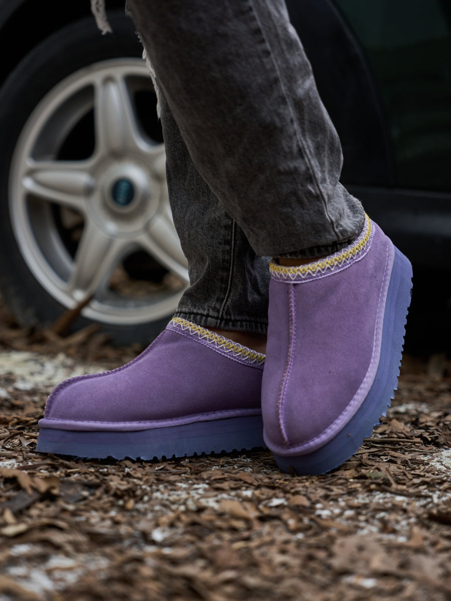 Shop the Best Tassie Platform Slipper Boots Lavender – SMAIBULUN