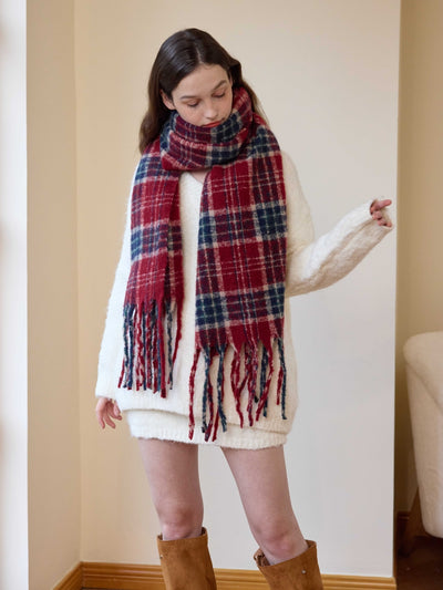 Reema Plaid Tassel Blanket Scarf