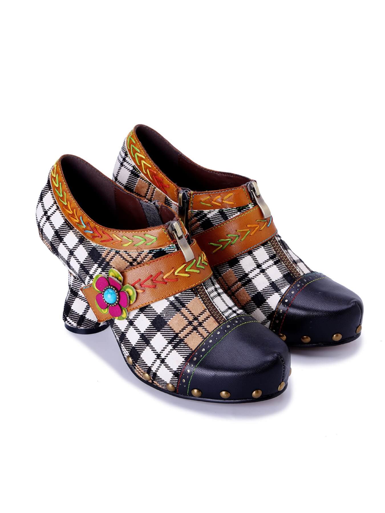 Soffia | Eve Ready Plaid Leather Oxford