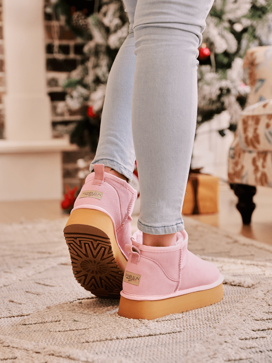 Smaibulun Ugg Ultra Mini Platform Low Ankle Boot Pink SMAIBULUN