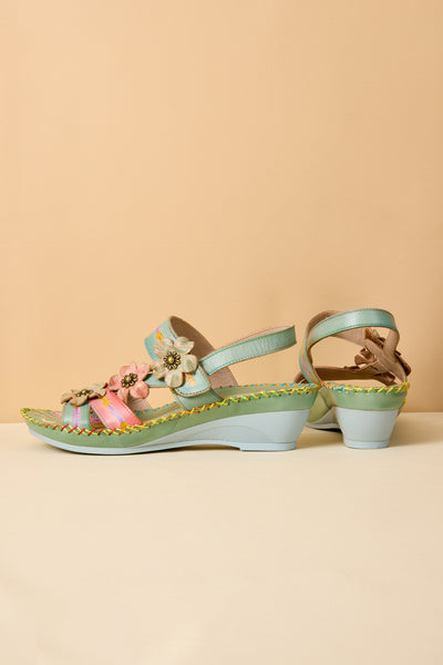 Soffia | Rosalie Floral Applique Slingback Sandals