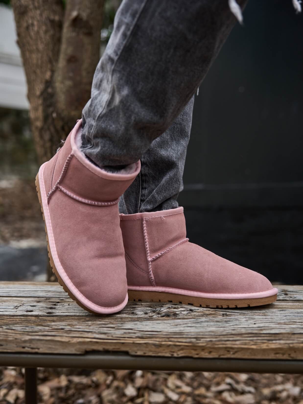 SMAIBULUN Ugg | Faux Fur-Lined Classic Short Ugg Boots - pink