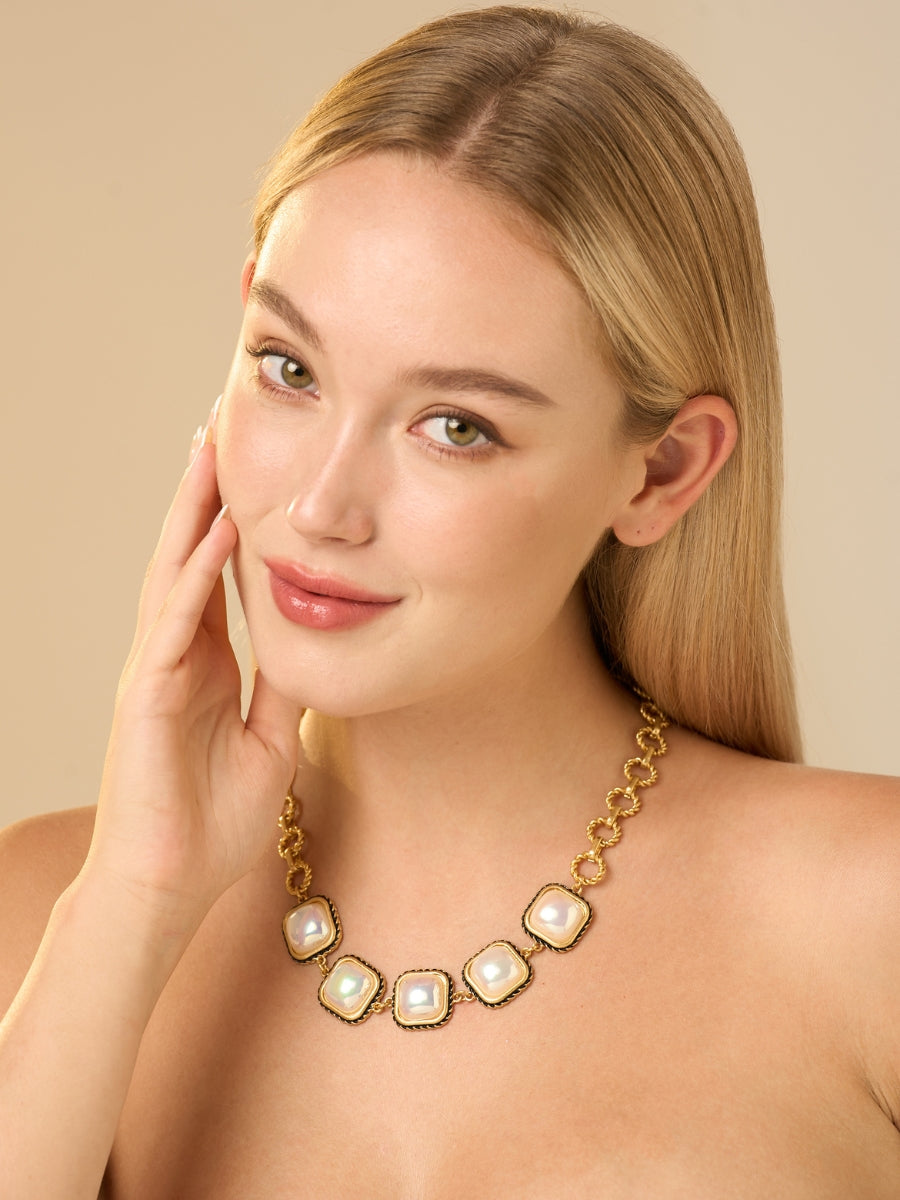 Cristina Chain Pearl Pendant Necklace