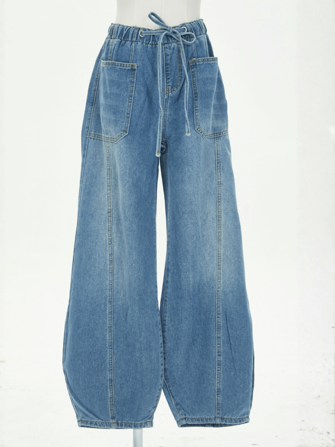 Teien Rigid Pintuck Barrel Jeans - blue