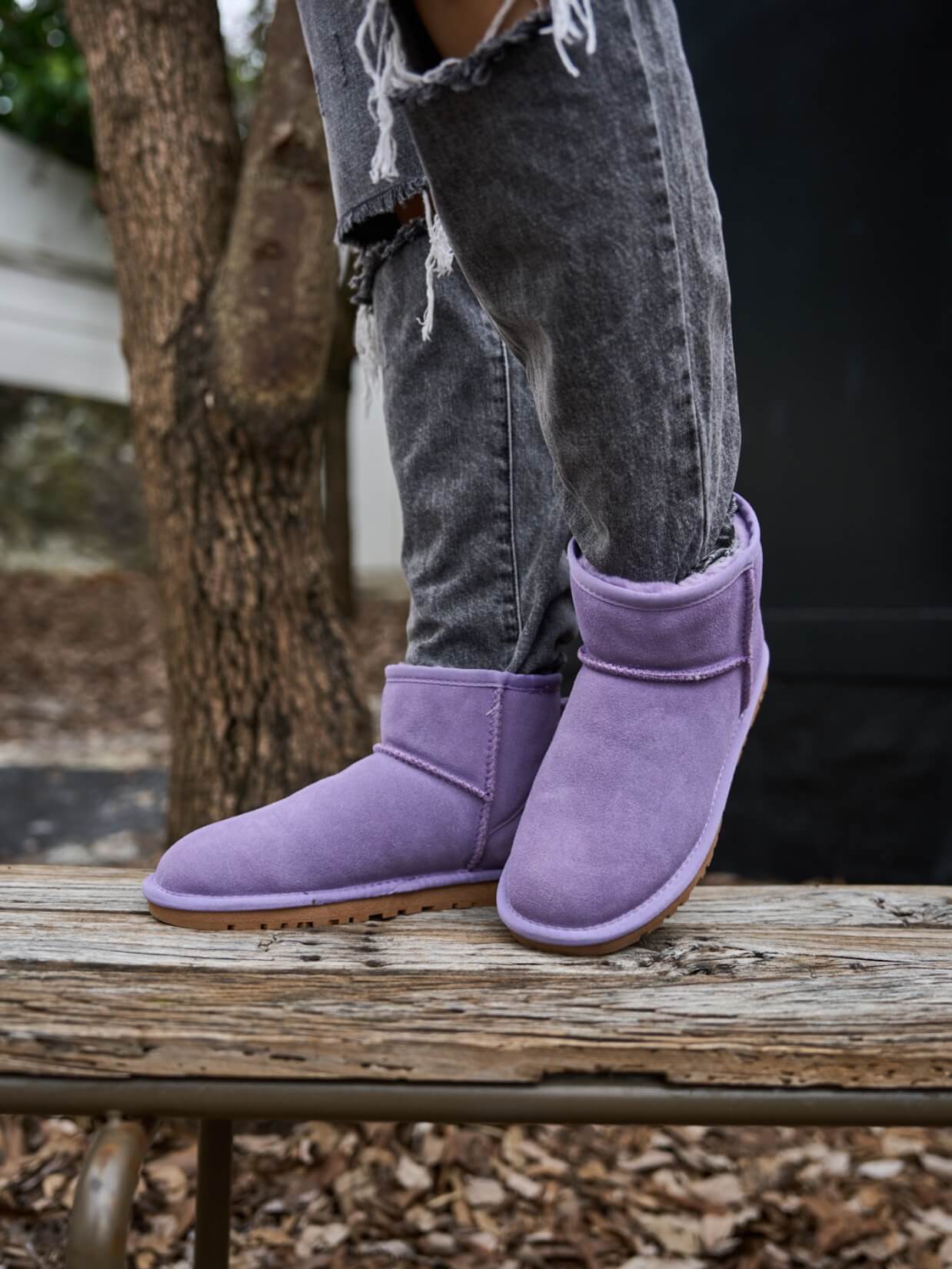 SMAIBULUN Ugg | Faux Fur-Lined Classic Short Ugg Boots - lavender