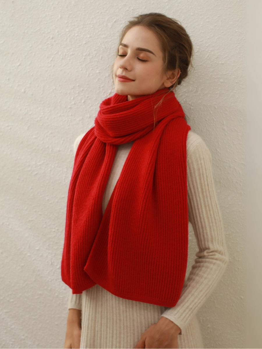 Arielle Cashmere blend Thread Scarf - Red