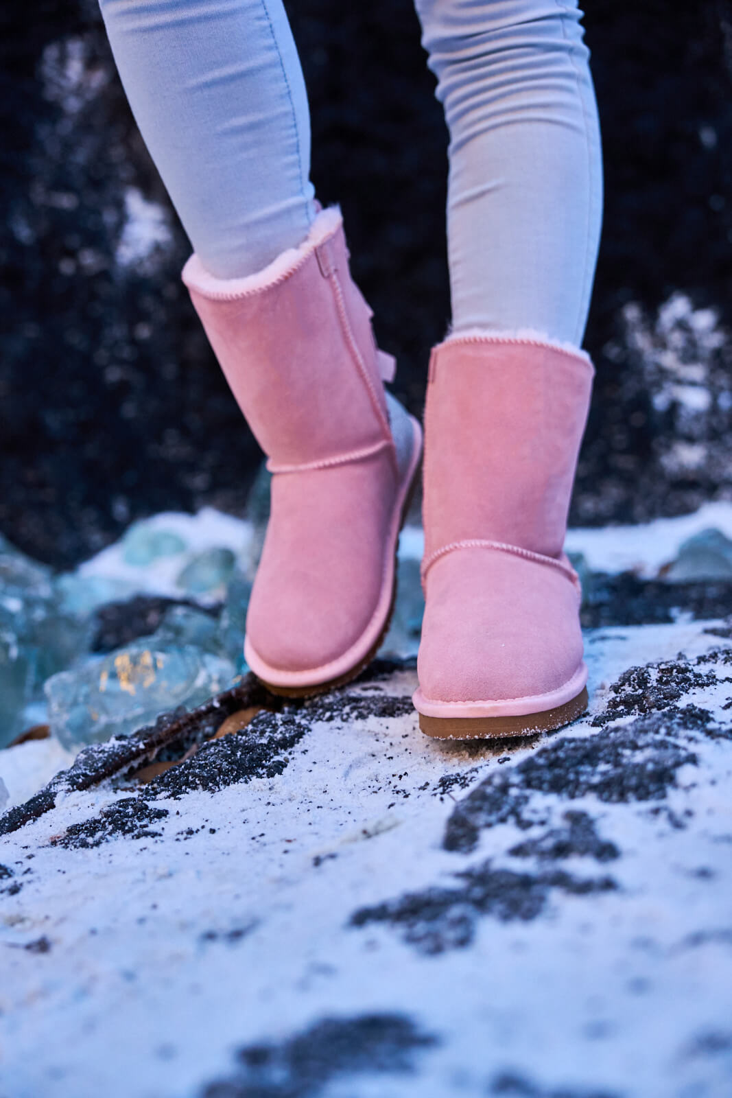 SMAIBULUN Ugg | Rhinestone Dual Bailey Bow Glam Ugg Boots - Pink