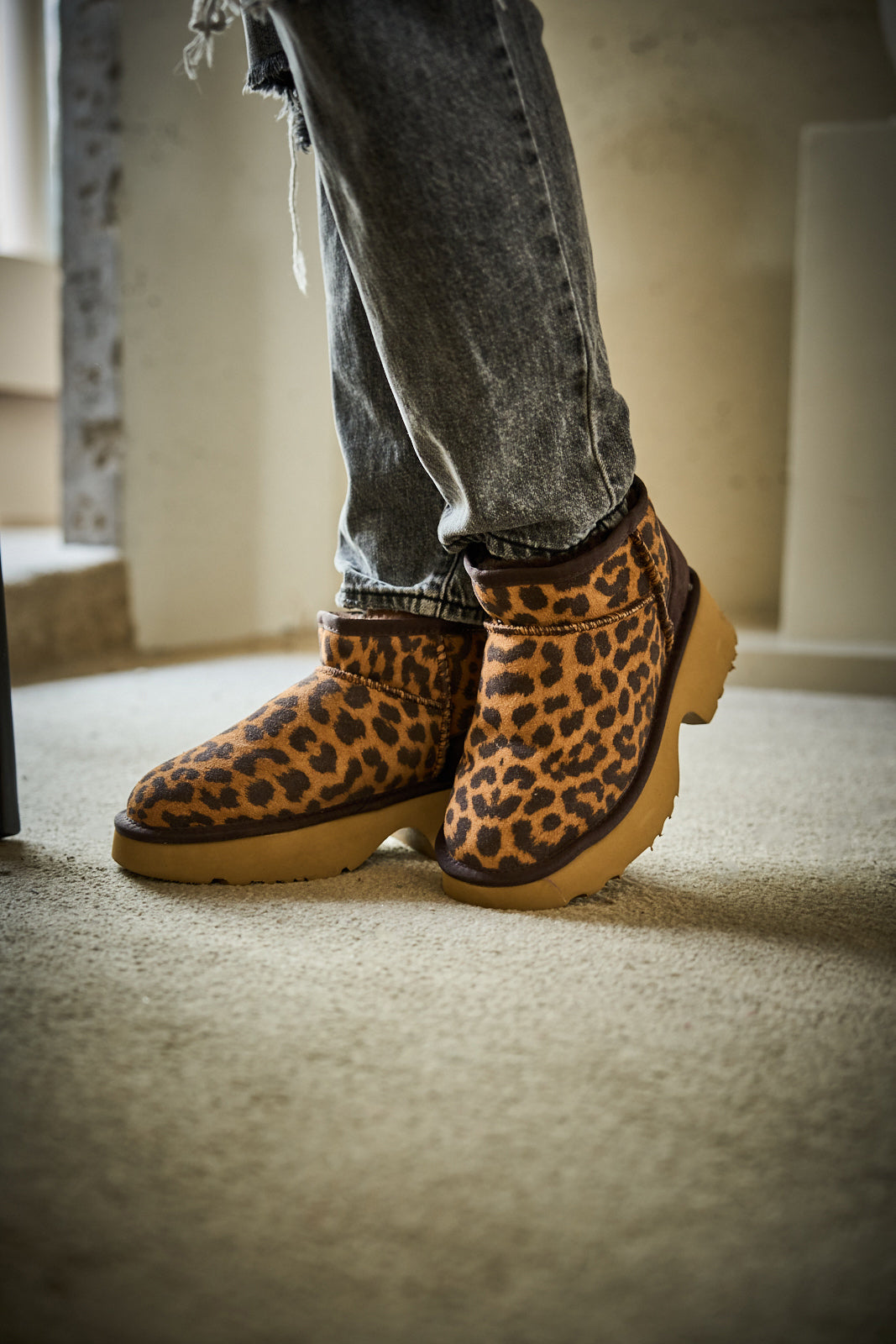 SMAIBULUN Ugg | Ultimate Platform Ankle Boots - cheetah