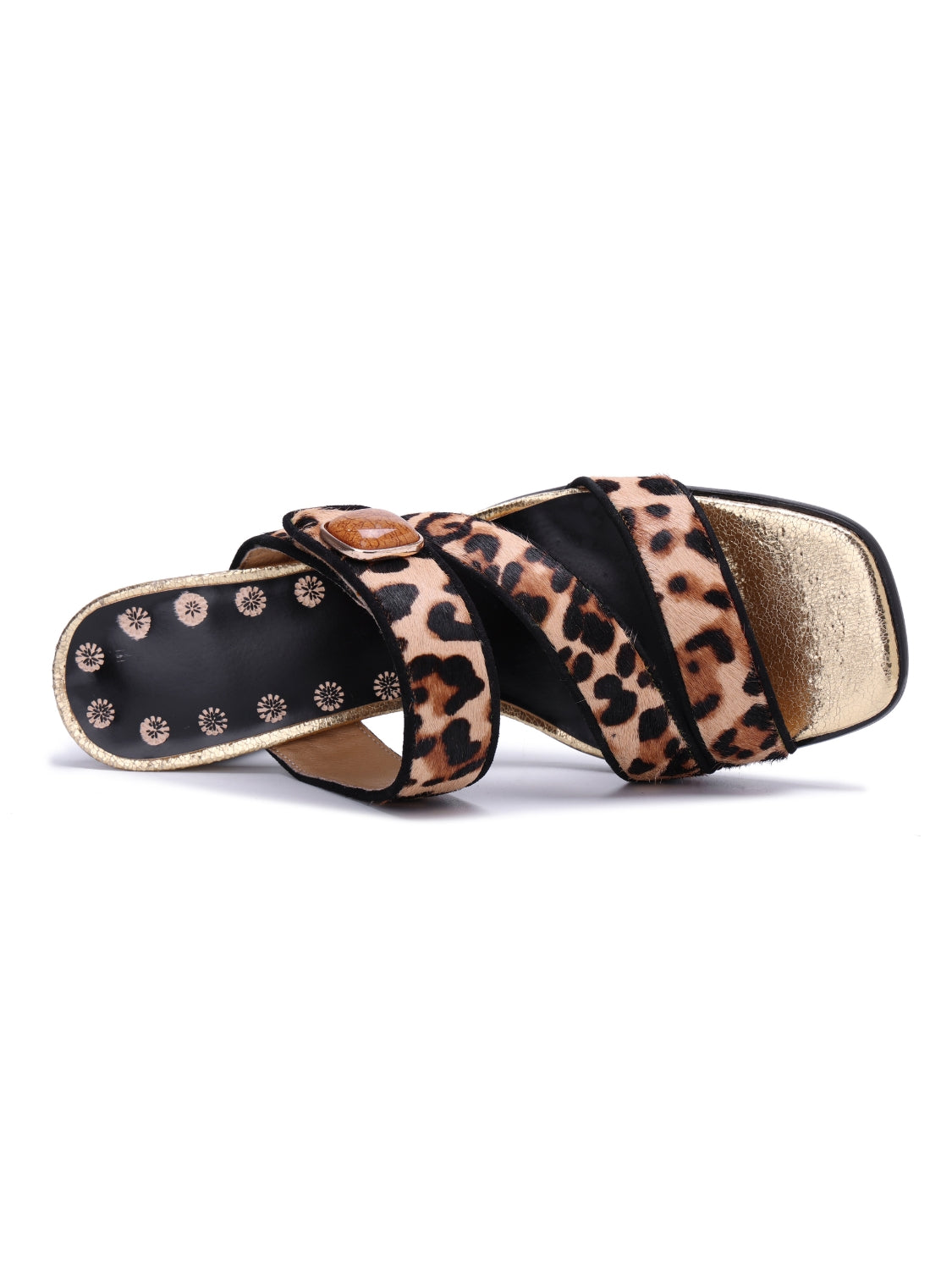Soffia | Gabrella Leopard Leather Slides