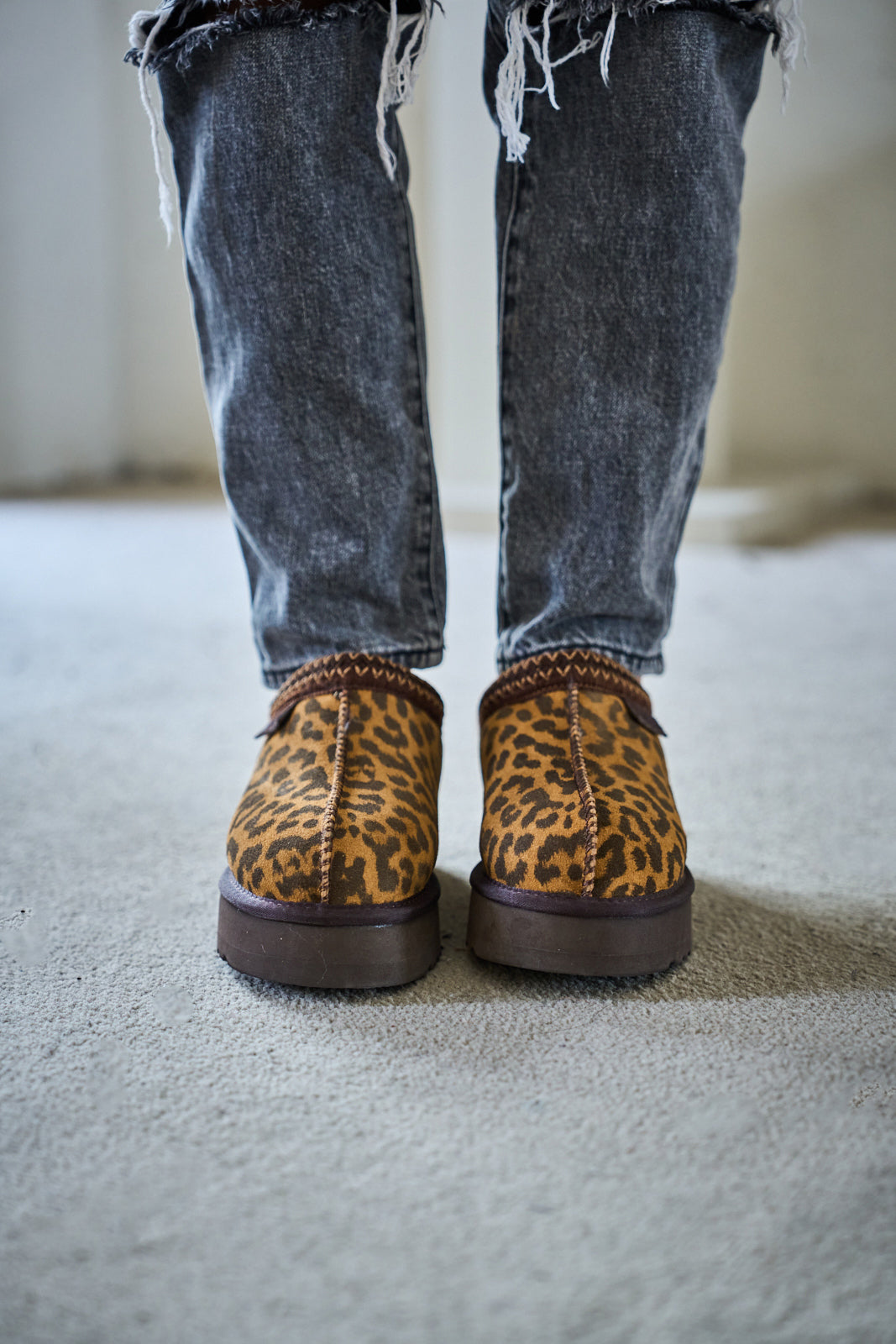 Smaibulun Ugg | Tassie X Tasman Platform Slipper Boot - cheetah