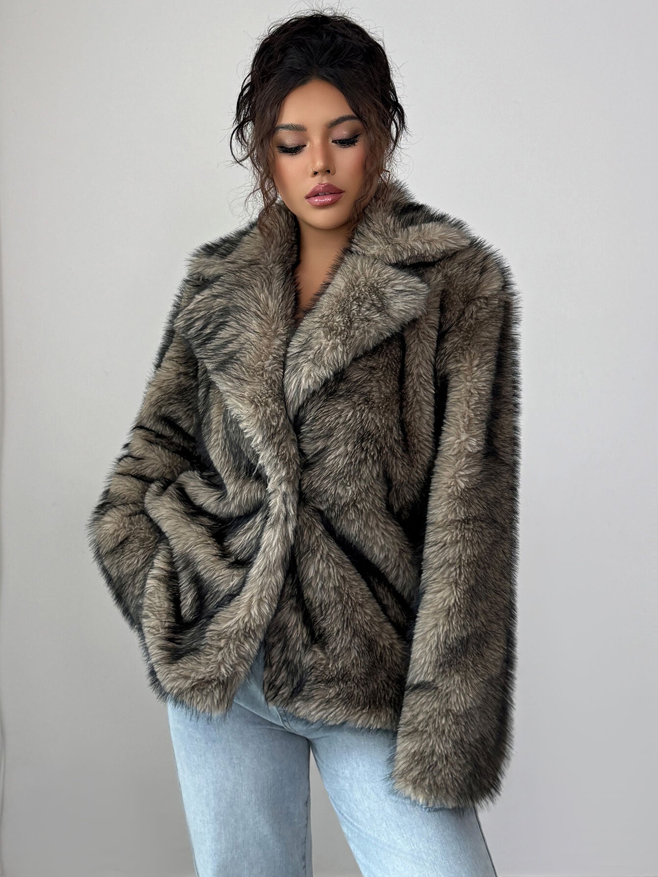 Fuzzy Feeling Faux Fur Coat