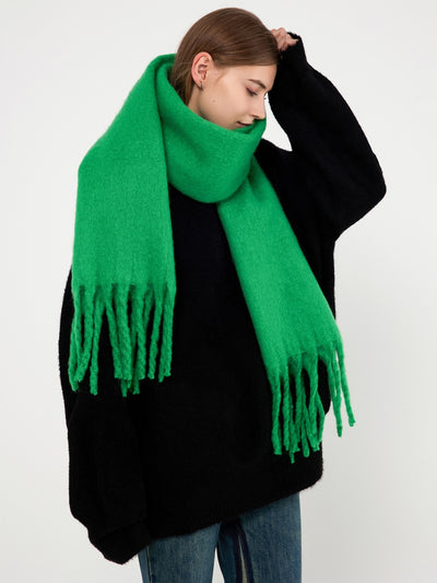 Catalog Tassel Blanket Scarf - Green