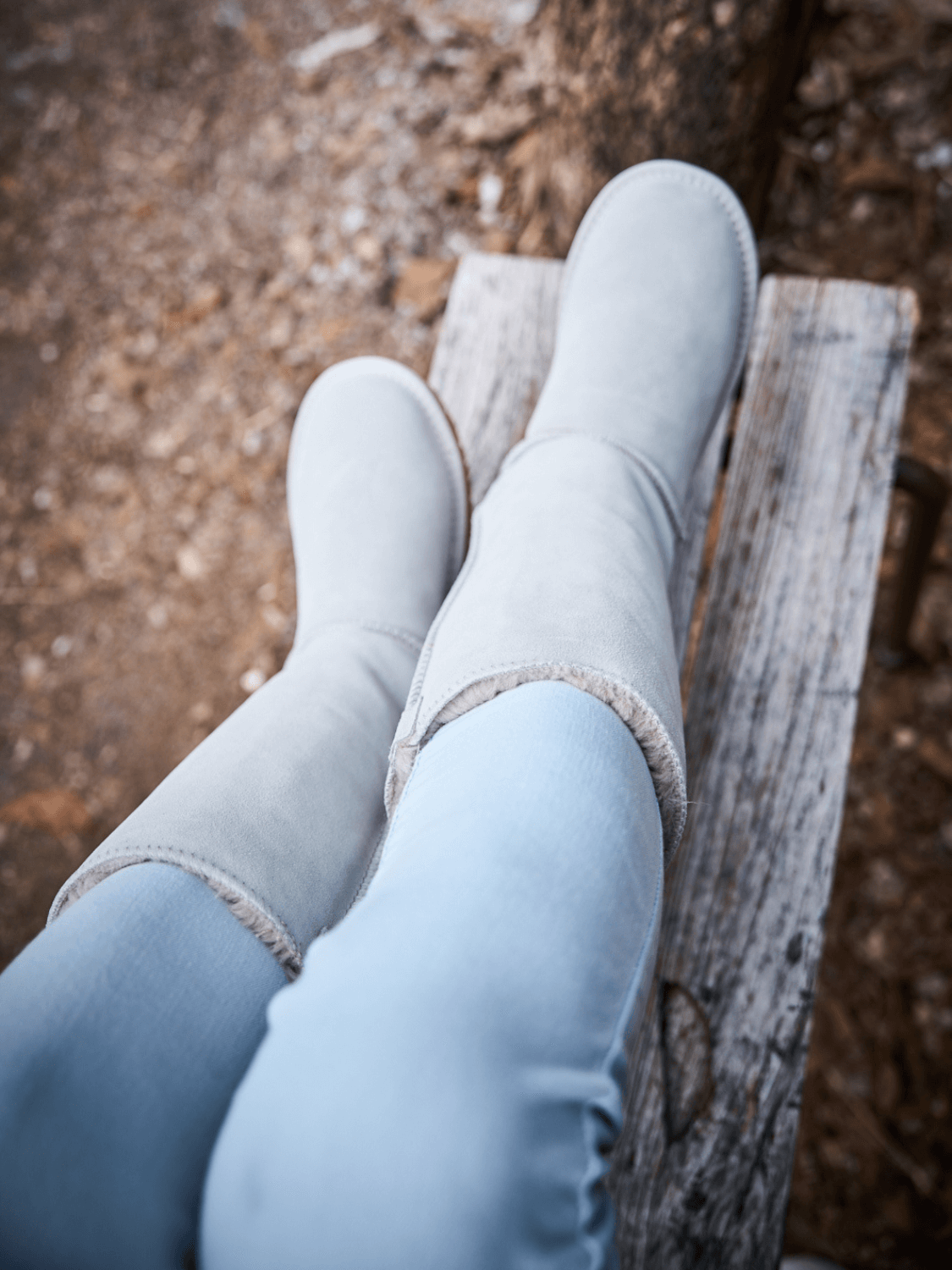 SMAIBULUN Ugg | Tri Ribbon Bow Suede Boots - pale