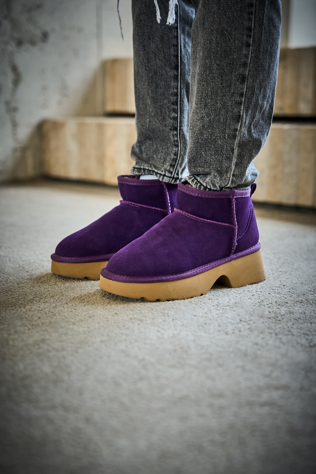 SMAIBULUN Ugg | Ultimate Platform Ankle Boots - violet