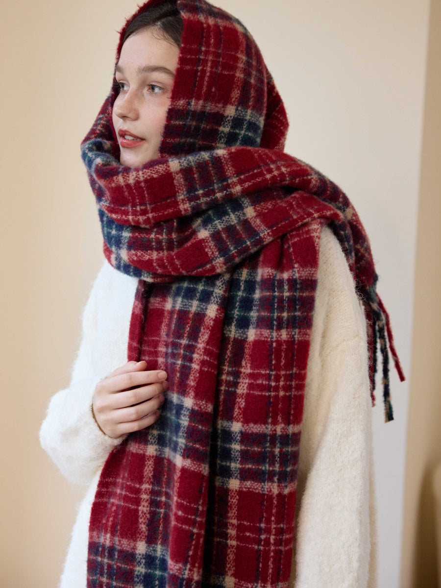 Reema Plaid Tassel Blanket Scarf