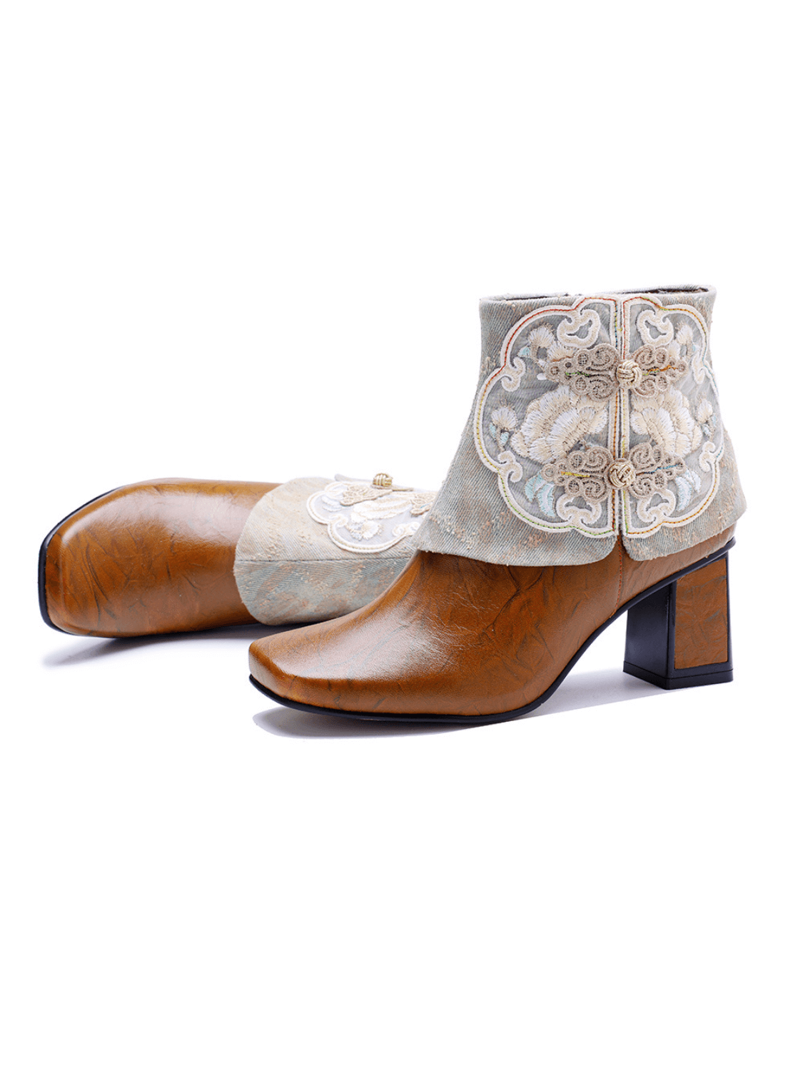 Soffia | Carlisle Leather Embroidered Ankle Boots