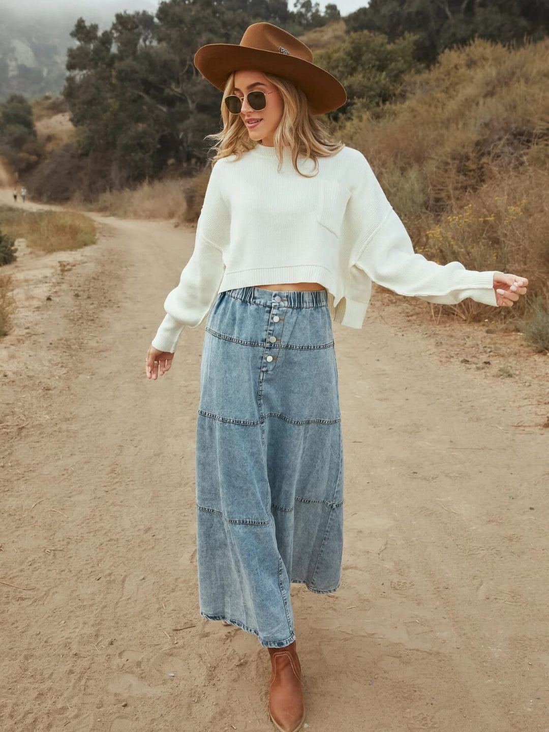 【EEUN】Stitch Brush Denim Skirt LILO & STITCH © DISNEY DENIM SKORT - Mid-blue | ZARA United