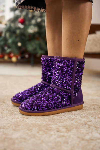 Smaibulun Ugg | Dallas Glam Sequin Shearling Boots - violet