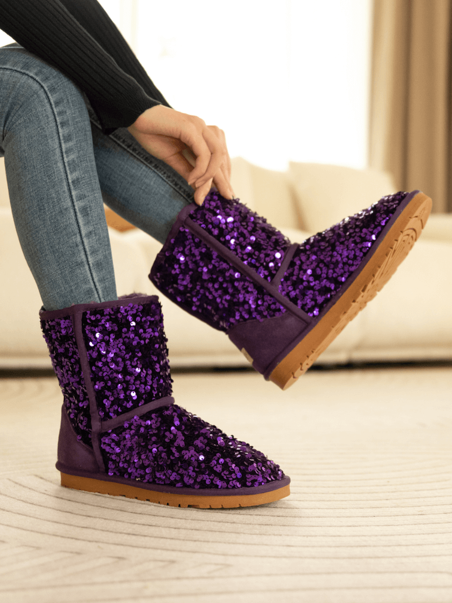 Purple sequin top ugg boots