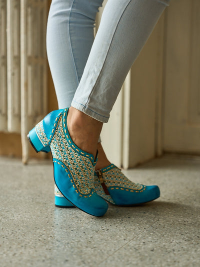 Soffia | Aliene Jacquard Leather Pump Booties