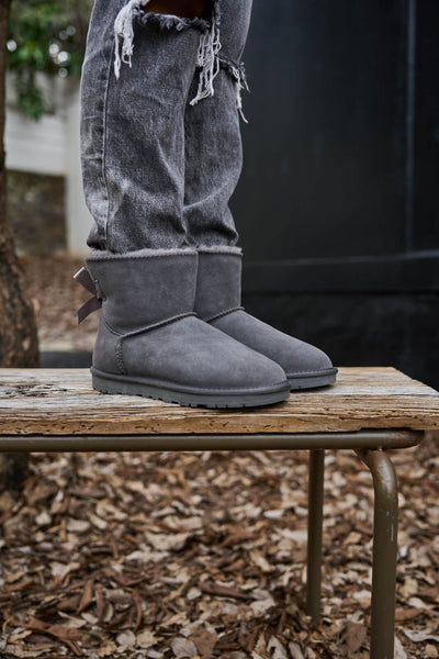 SMAIBULUN Ugg | Bailey Bow Ugg Mini Boots - Grey