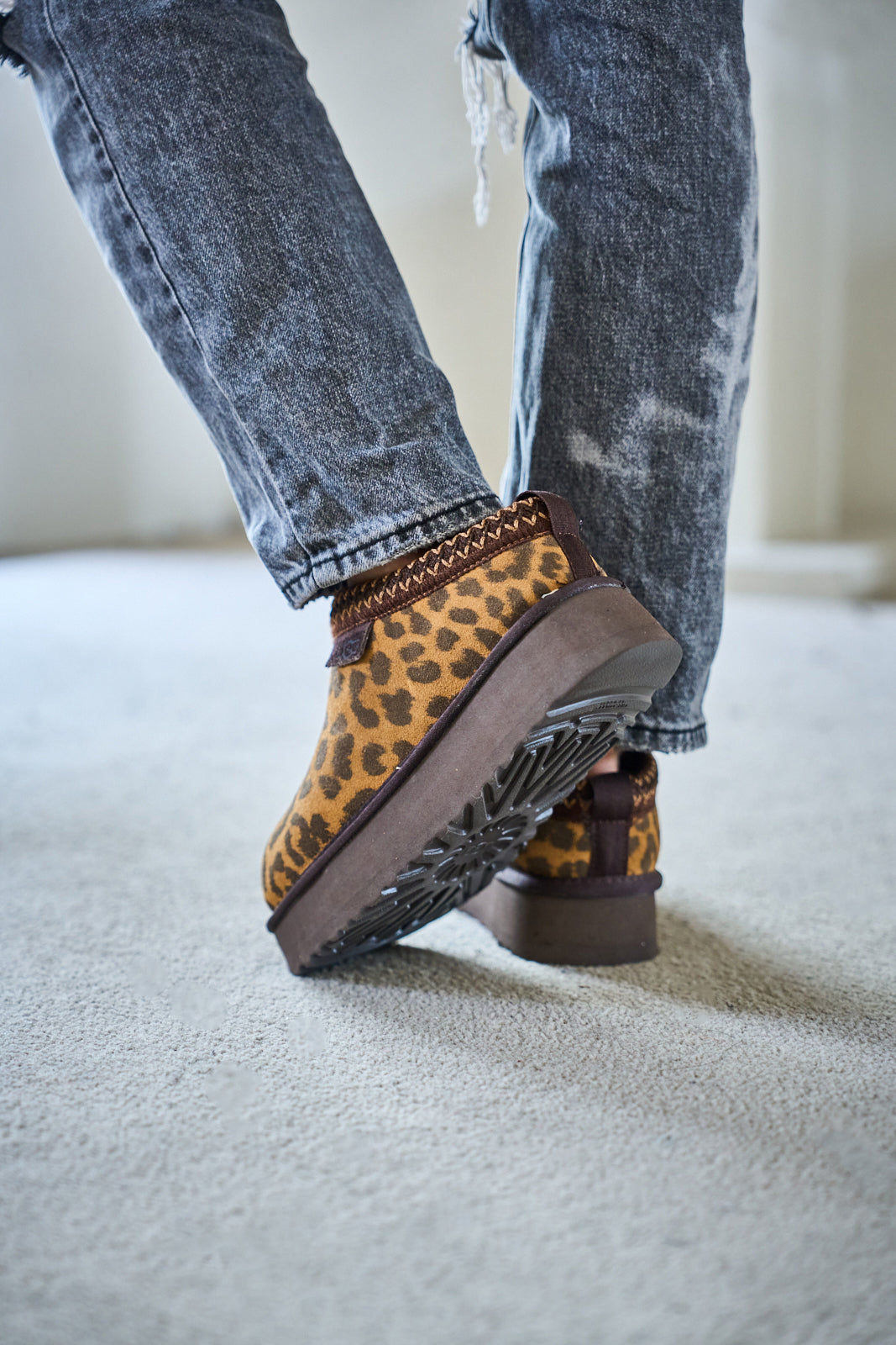 Smaibulun Ugg | Tassie X Tasman Platform Slipper Boot - cheetah