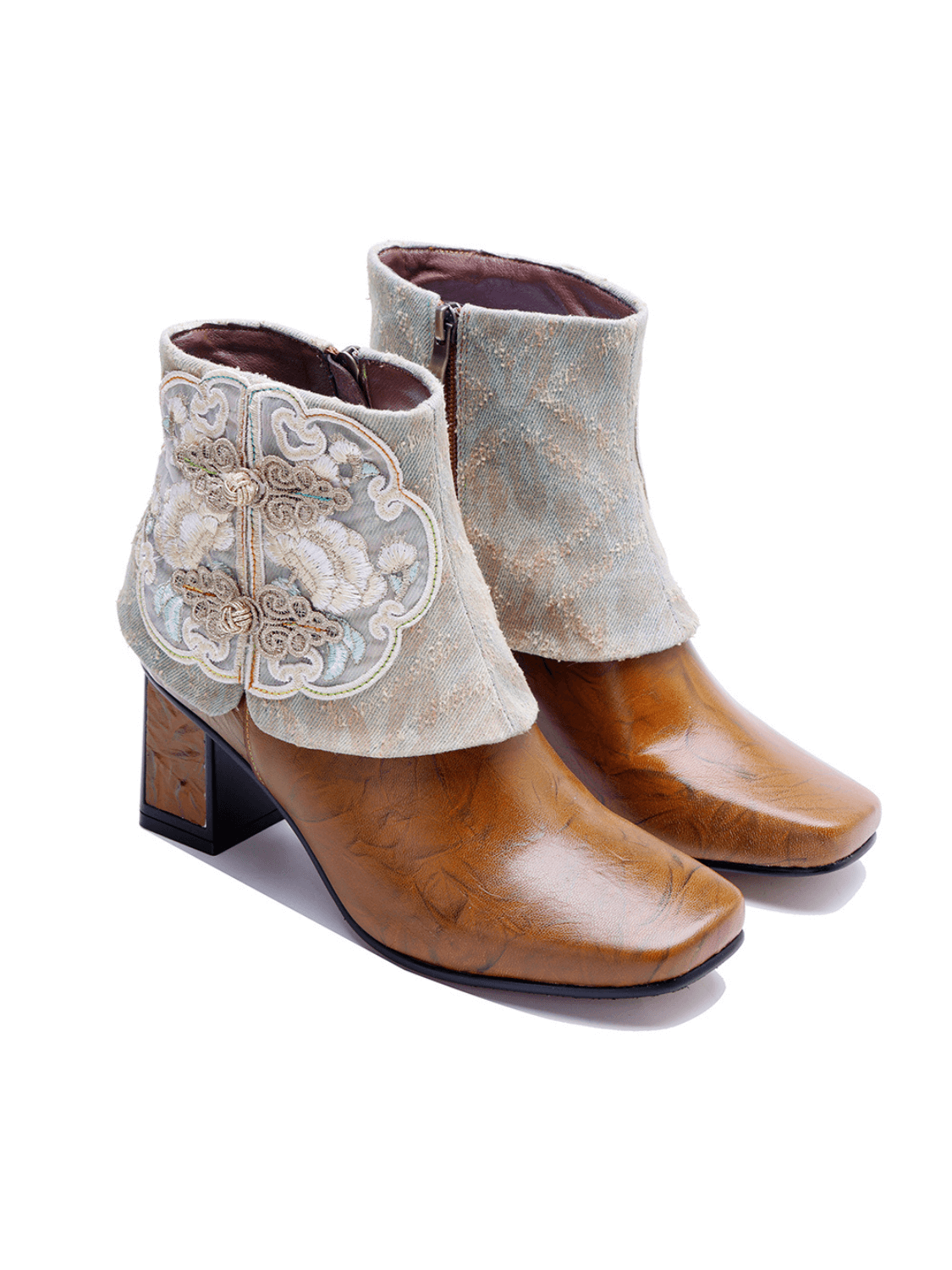 Soffia | Carlisle Leather Embroidered Ankle Boots
