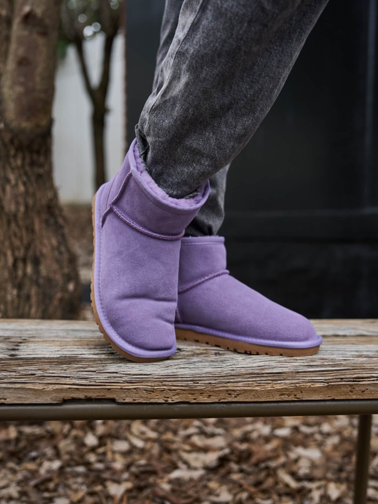 SMAIBULUN Ugg | Faux Fur-Lined Classic Short Ugg Boots - lavender