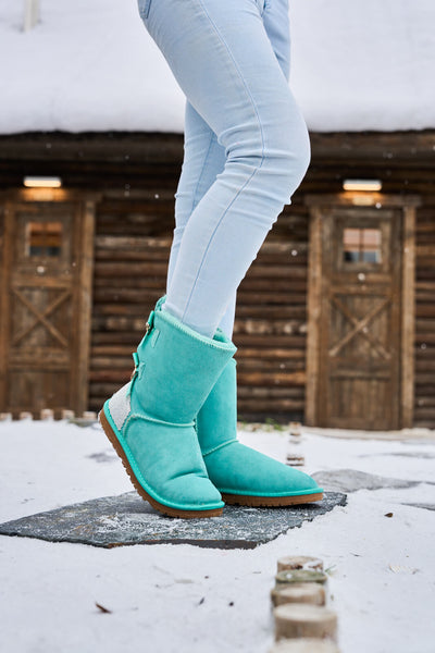 SMAIBULUN Ugg | Rhinestone Dual Bailey Bow Glam Ugg Boots - turquoise