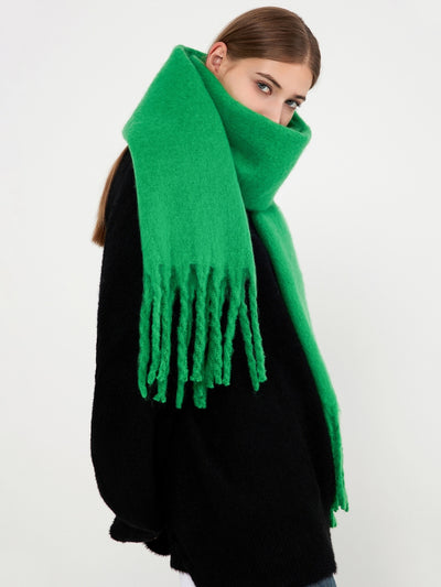 Catalog Tassel Blanket Scarf - Green