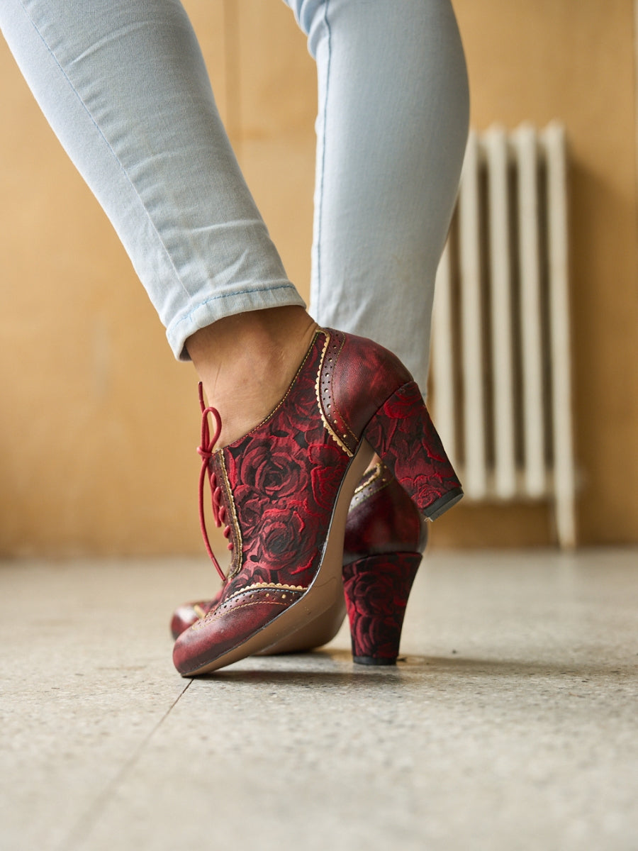 Soffia | Send Love Rose Jacquard Leather Oxford