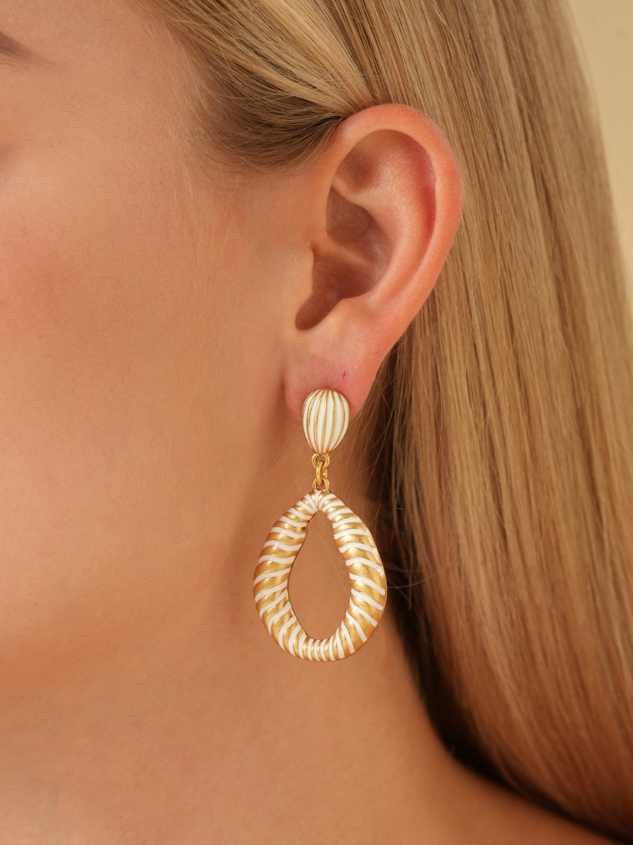 Going For Gold Hammered Enamel Earrings