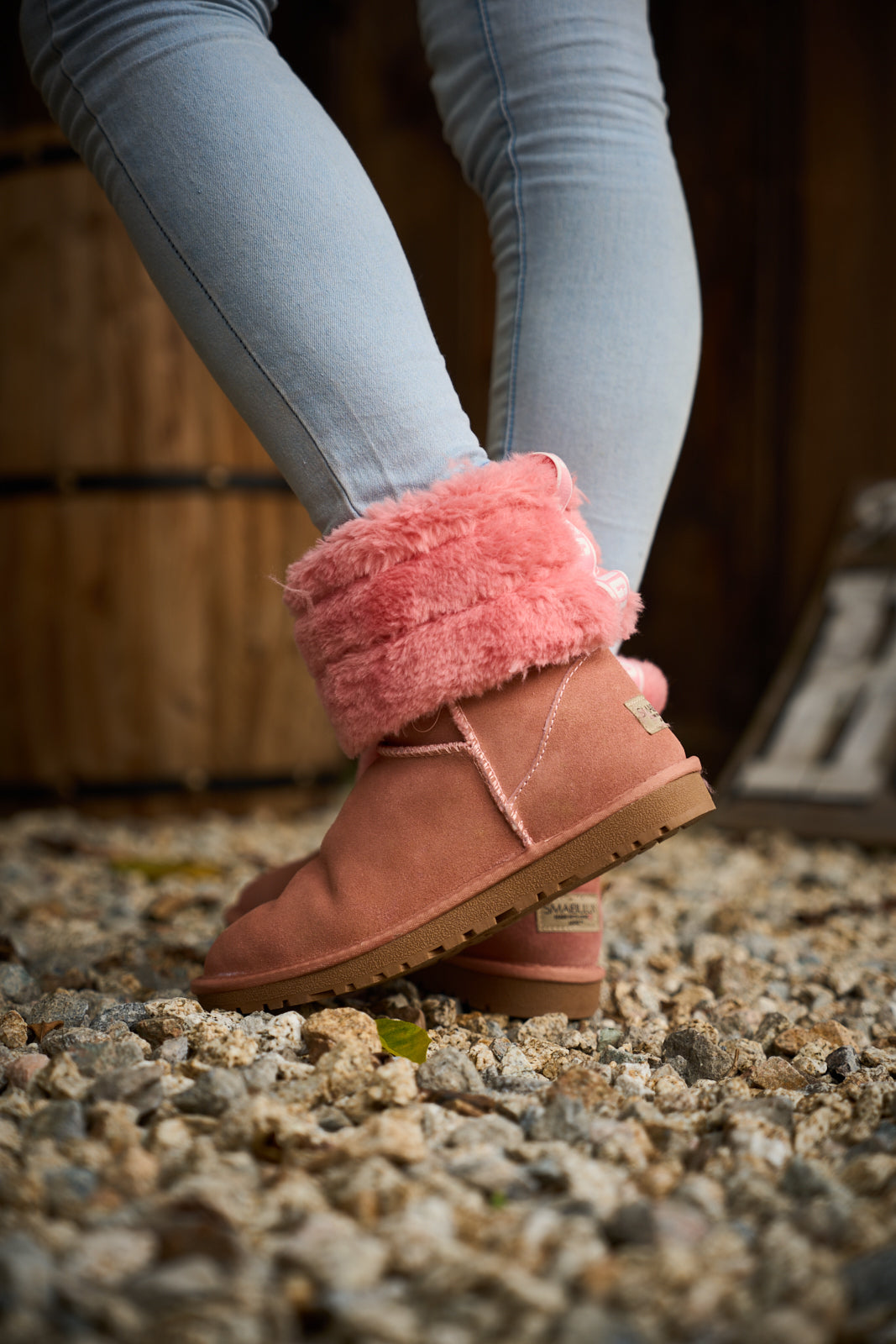 Mini fluff ugg boots pink hotsell