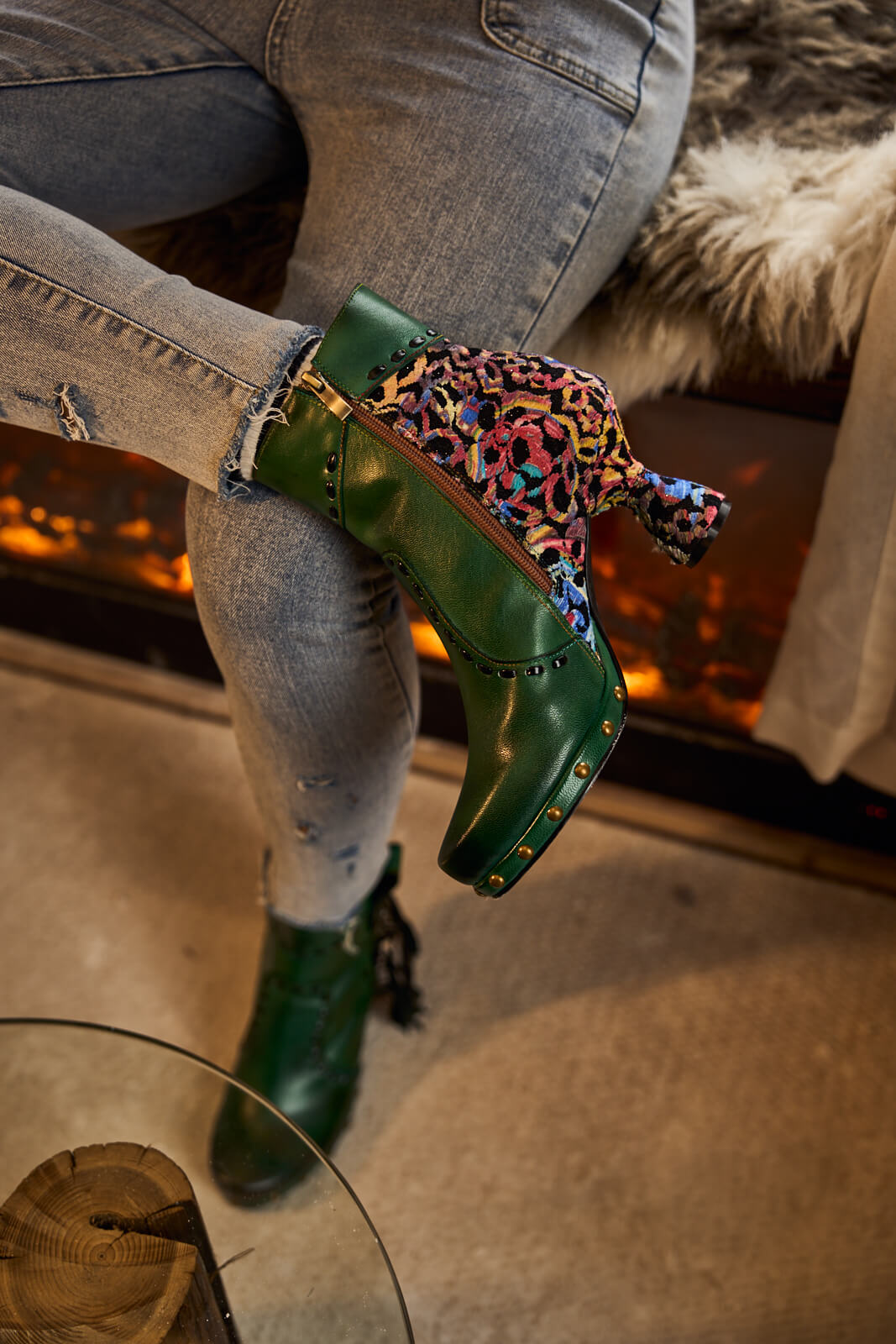 Soffia | Christmas Ocean Breeze Tassel Leather Ankle Boots