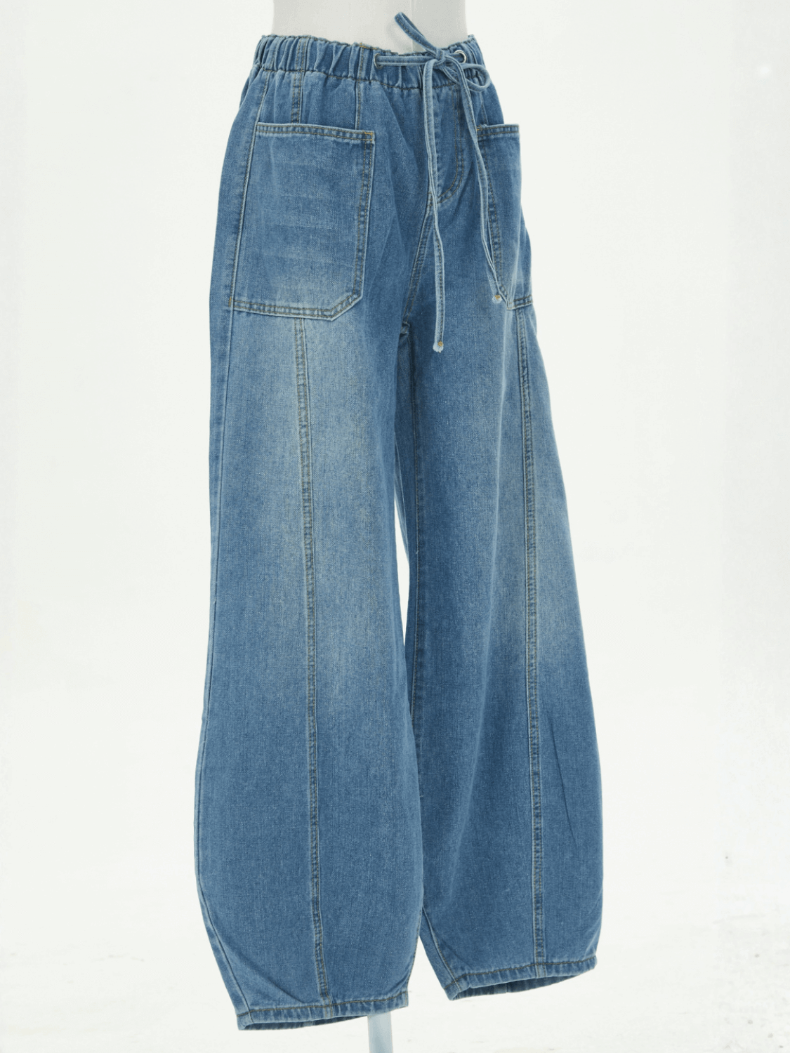 Teien Rigid Pintuck Barrel Jeans - blue