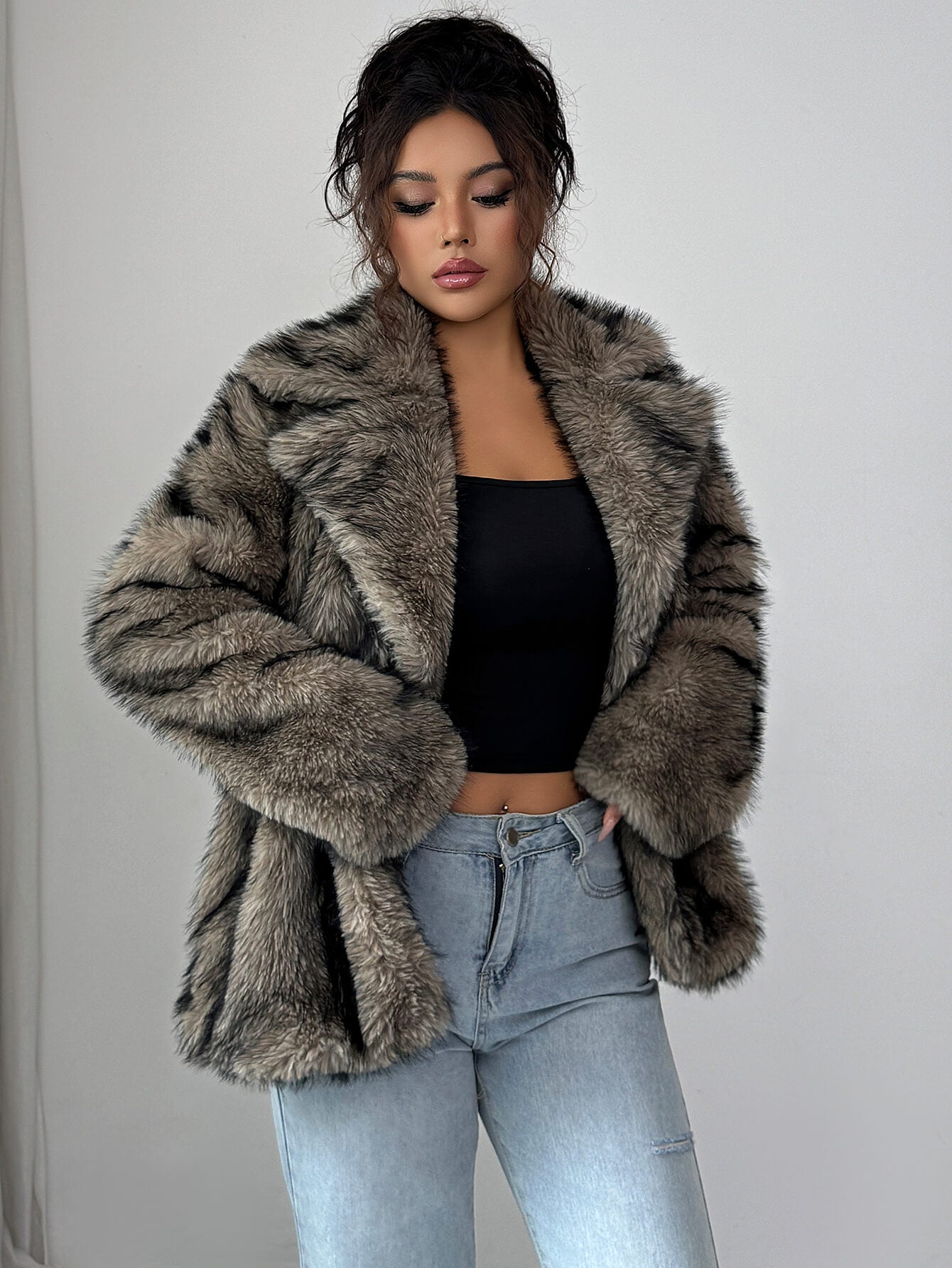 Fuzzy Feeling Faux Fur Coat