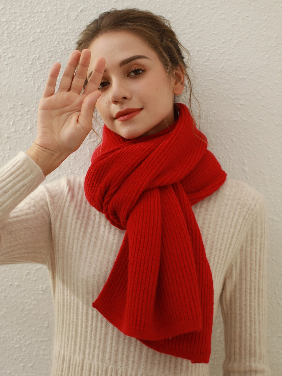 Arielle Cashmere blend Thread Scarf - Red