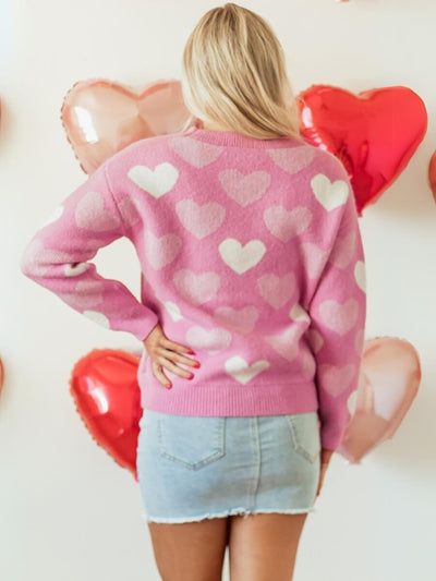 Love Letter Oversized Heart Pearl Sweater