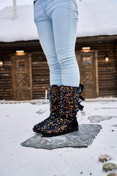 SMAIBULUN Ugg | Tay Swift Celebration Rhinestone Bailey Bow Sequin Boots - Multi