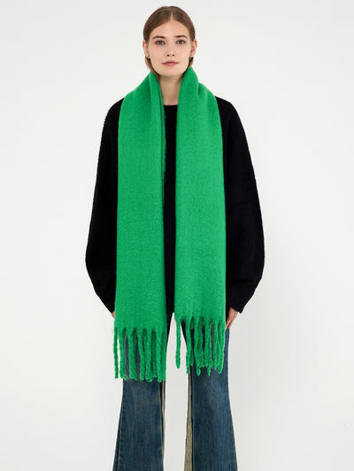 Catalog Tassel Blanket Scarf - Green