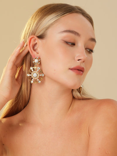 Make Wish Gemstone Gold Plated Earrings