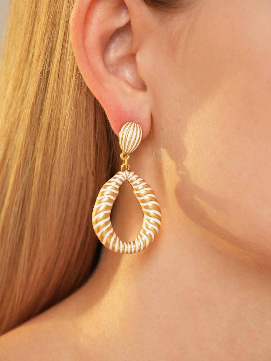 Going For Gold Hammered Enamel Earrings