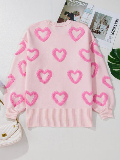 Lover's Lane Heart Embroidered Sweater